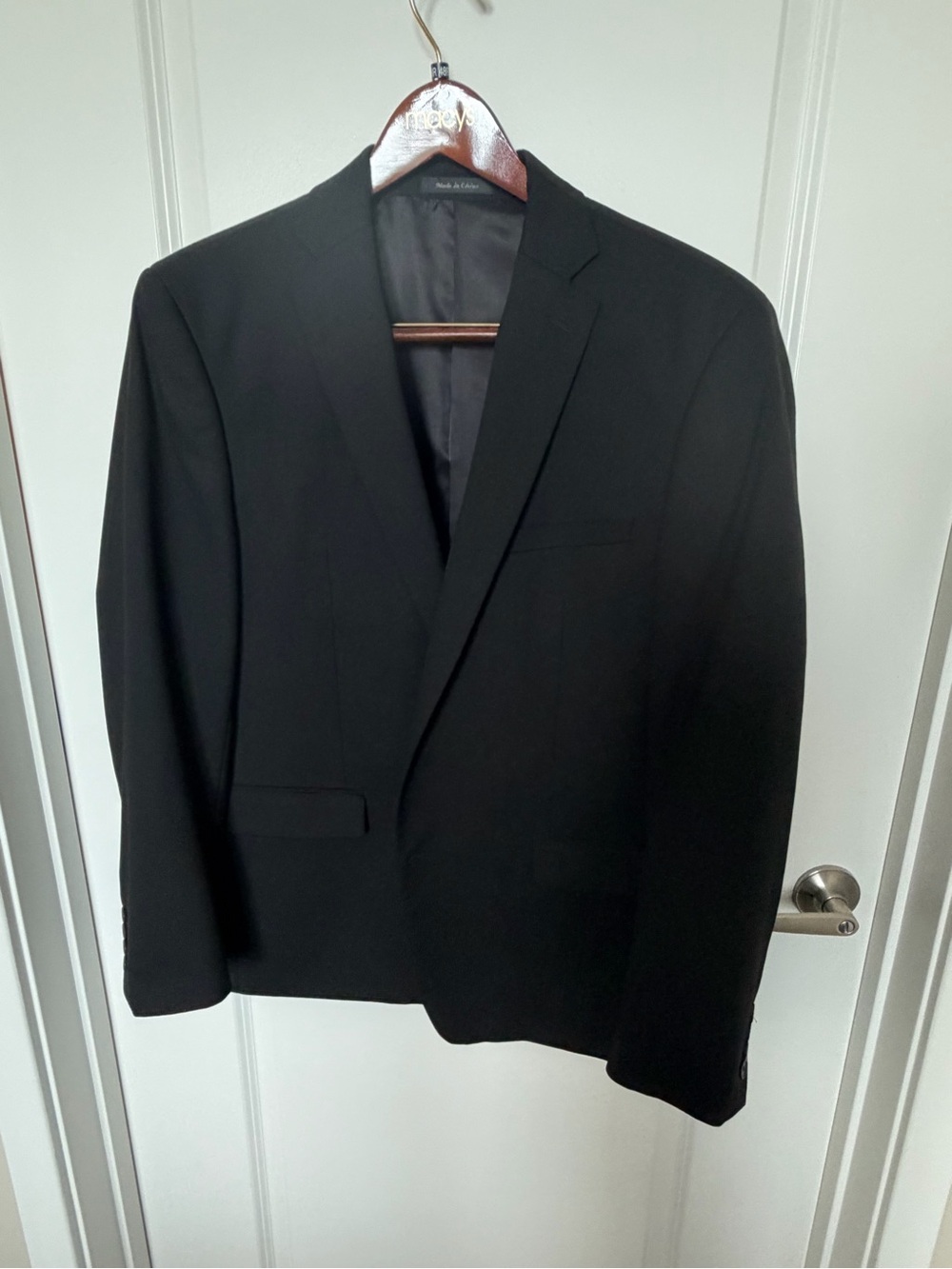 Calvin Klein Men’s 46R Black Stretch Blazer Sport Coat Two Button